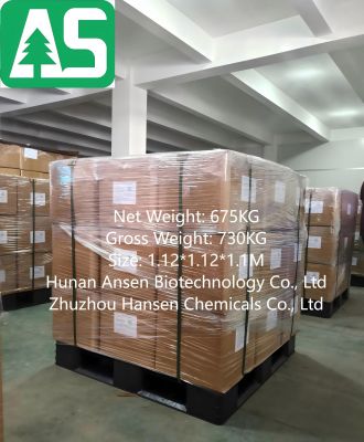 675kg MSM with cartons onto black plastic pallet